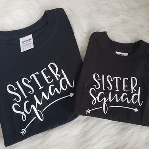 Girls sister Squad size 2t youth s custom set